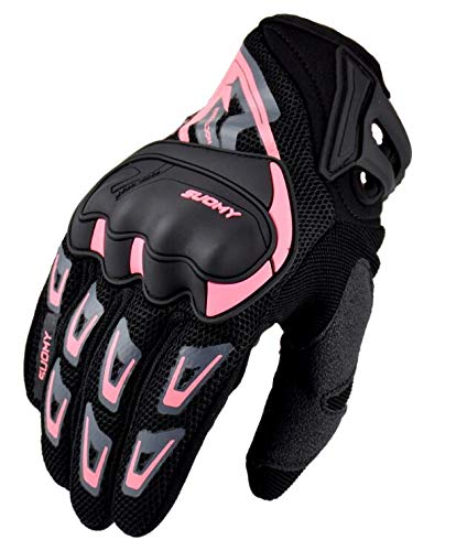 LITOSM Motorrad Handschuh Motorradhandschuhe Frauen Männer Sommer Atmungsaktive rosa Touchscreen Moto Handschuhe für Motocross Motorrad Rennfahrzeuge Guantes Flexible (Color : Pink, Size : L) von LITOSM