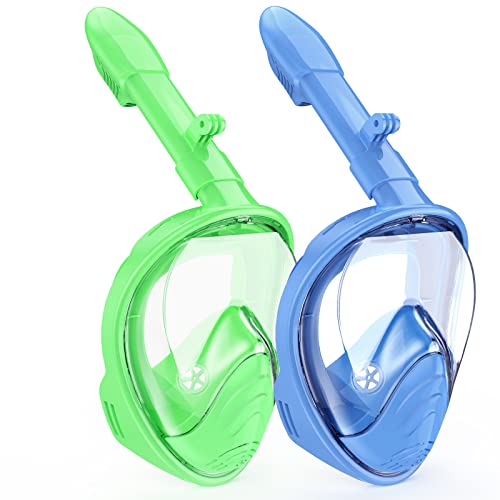 LITTLEJSY Schnorchelmaske Vollmaske für Kinder, 2Pack 180° Seaview Tauchmasken Schnorchelausrüstung Tauchmaske Anti-Leck & Anti-Fog Schnorchelset von LITTLEJSY