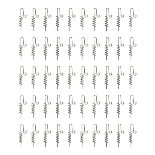 50Pcs Angeln Köder Schraube Nadel Frühling Lock Stiche Frühling Feste Nadel Kurbel Haken Weiche Köder Keeper Kurbel Haken Pin Angeln Werkzeug von LIUASMUE