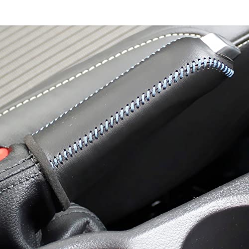 Handbremse Abdeckung Autoausrüstung Cover Case Fit verwendet for Ford Focus 1.6L 2012 Auto Handbremse Leder Cover Auto Styling echtes Leder Handbremse SchutzhüLle ( Color : Noir ) von LIUCHUCHU