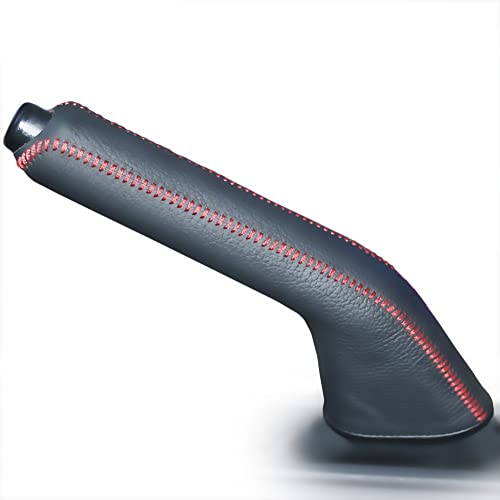 Handbremse Abdeckung Autohandbremsabdeckung Hülle Fit verwendet for Mazda 3 2006 ~ 2010 Genauer Lederhandbremsabdeckung Griffe Schwarz/rot Handbremse SchutzhüLle ( Color : Noir ) von LIUCHUCHU