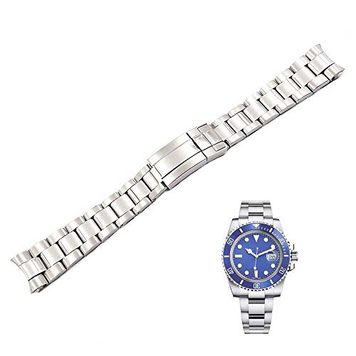 Uhrenarmbänder, Uhrenzubehör 20 21mm Silber Mittelpolierter massiver Edelstahl Uhrenarmband Armbänder von LIUCY