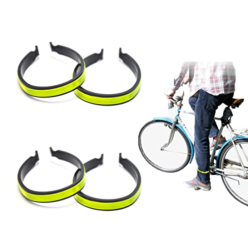LIUJZZJ 2 Paar Reflektierende Hosenklammern Fahrrad Hosen Clips Reflektierende Hosenklammern PVC Beschichtete Fahrradklammern Fahrrad Knöchelbänder für Herren Damen Radfahrer von LIUJZZJ