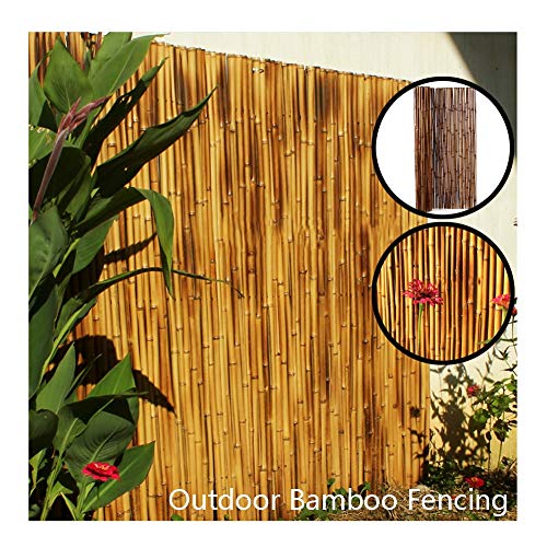 Bambus-Zaunelemente, Sichtschutz für den Balkon, Wind-/UV-Schutz, Gartendekoration für den Außenbereich, Zaun, langlebiger Windschutz, rostfreies Drahtgeflecht, 12 Größen (Farbe: Braun, Größe: 0,9 x 4 von LIUNJHUY