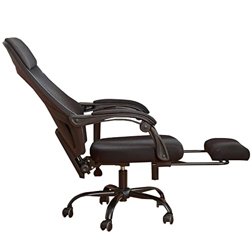 Bürostuhl, ergonomischer Netz-Computertischstuhl mit Fußstütze, verstellbarer hoher Rückenlehne, drehbarer Rückenlehne, bequemer Lendenwirbelstütze und Kopfstütze für Erwachsene und Frauen (schwarz) von LIUNJHUY