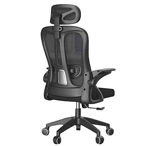 Ergonomischer Bürostuhl, 360 ° drehbarer Rollarbeitsstuhl, Mesh-Computer-Schreibtischstühle mit Lordosenstütze/verstellbarer Kopfstütze und 3D-Armen/hoher Rückenlehne/Rädern, für das Heimbüro, schwarz von LIUNJHUY