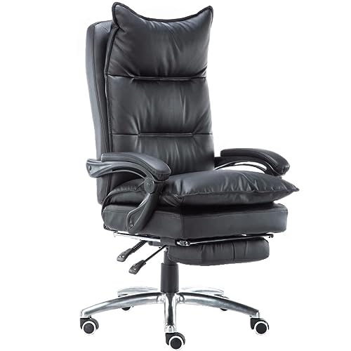 Executive-Bürostuhl, ergonomischer Computer-Schreibtischstuhl mit Liegefunktion, verstellbare Rückenlehne, robuster 360°-Dreh-Gaming-Stuhl, für das Heimbüro mit Kippfunktion, schwarz interesting von LIUNJHUY