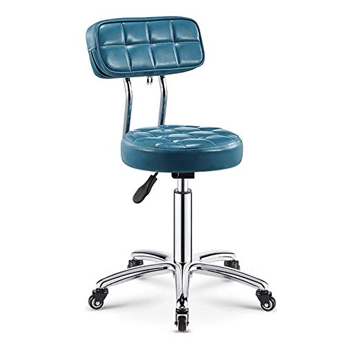 LIUNJHUY Barhocker, höhenverstellbare Barstühle, Kunstleder, 360° drehbarer Küchenhocker mit Rückenlehne (Farbe: Blau) Interesting von LIUNJHUY