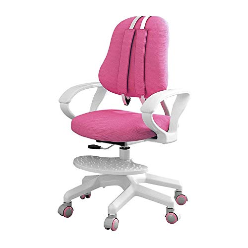 LIUNJHUY Bürostuhl, Gaming-Stuhl, Computerstuhl, Lernstuhl, Grundschüler, richtige Sitzhaltung, Stuhl mit Rückenlehne, Home-Office-Schreibstuhl, Lift-Stuhl (Farbe: Pink) Interesting von LIUNJHUY