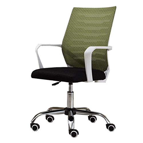 LIUNJHUY Bürostuhl – Drehbarer Schreibtischstuhl mit Lendenwirbelstütze und mittlerer Rückenlehne, ergonomischer Computer-Netzstuhl mit Armlehne (Farbe: Grün) (Grau) Interesting von LIUNJHUY