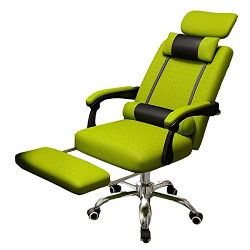 LIUNJHUY Chefsessel mit hoher Rückenlehne, ergonomischer drehbarer Bürostuhl mit einziehbarer Fußstütze, Verstellbarer Kopfstütze und gepolsterter Armlehne, für das Heimbüro, grün Interesting von LIUNJHUY
