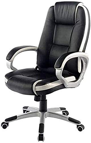 LIUNJHUY Ergonomischer Stuhl, einfacher Stil, Bürostühle, hohe Rückenlehne, PU-Leder, drehbar, Chefbürostuhl, Heimarbeitszimmer (Farbe: Schwarz, Größe: 110 x 49 x 65 cm) Interesting von LIUNJHUY