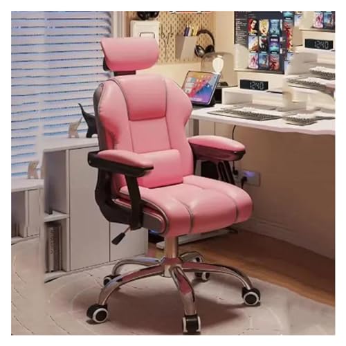 LIUNJHUY Gaming-Stuhl, cy Rückenlehne, Bürostuhl, Fußstütze, Designer-Gaming-Bürostuhl, nordische, luxuriöse, niedliche Möbel (Farbe: Rosa) Interesting von LIUNJHUY