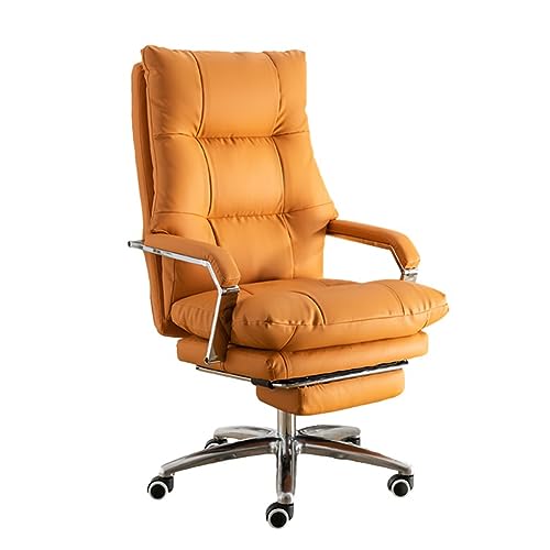 LIUNJHUY Gaming-Stuhl mit hoher Rückenlehne, Chefbürostuhl mit Fußstütze und Metallarmlehne, ergonomischer Computer-Schreibtischstuhl, Heimschreibtischstuhl, für das Heimbüro,Orange Interesting von LIUNJHUY