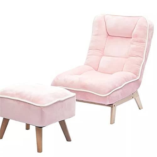 LIUNJHUY Klappbares Lazy Sofa mit Hocker, Fußstütze, Liegestuhl, verstellbare Rückenlehne, Lounge-Stuhl, Boden gepolsterter Couch-Stuhl Interesting von LIUNJHUY
