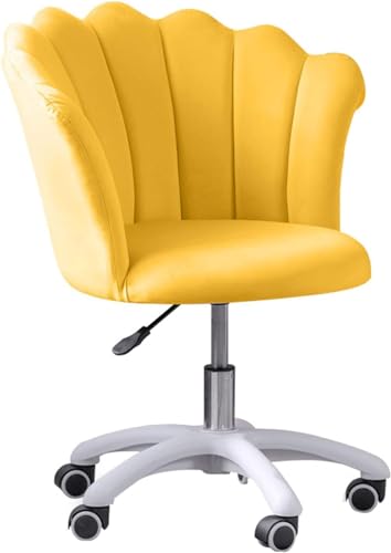 LIUNJHUY Manager-Stühle, moderner Büro-Computertisch mit mittlerer Rückenlehne, Drehstuhl, Verstellbarer Arbeitsstuhl für Schlafzimmer, Arbeitszimmer (Farbe: Gelb) Interesting von LIUNJHUY