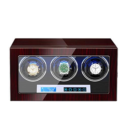 LIUNJHUY Uhrenboxen, automatische Uhrenrollen-Aufbewahrungsbox aus Holz mit LCD-Touchscreen, interner Hintergrundbeleuchtung für 3/4/6/9/12 Uhren Interesting von LIUNJHUY