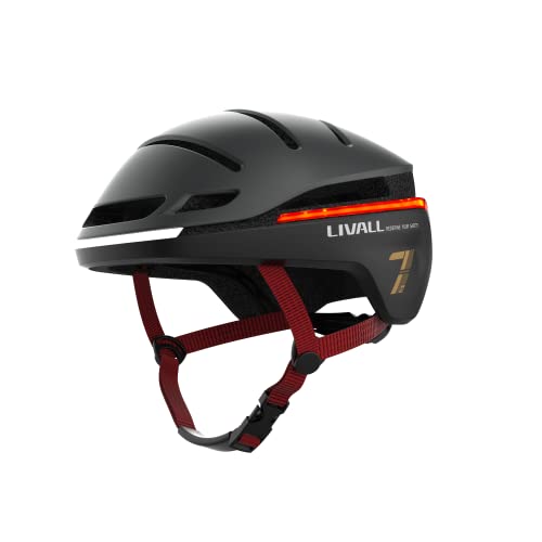 LIVALL EVO21 Smart Helmet, Cycling Mountain Bluetooth Helmet, Sides -Built-in Mic, Bluetooth Speakers, Wireless Turn Signals Tail Lights Setting, SOS Alert, Bike Helmet(Black L) von LIVALL riding