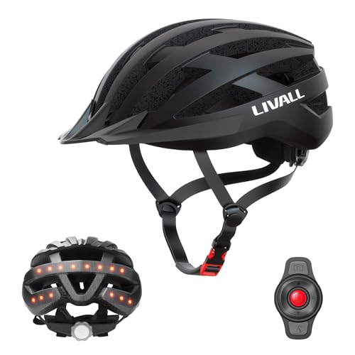 LIVALL Smart Fahrradhelm mit LED Rücklicht und Blinker, Bluetooth Fahrradhelm mit drahtloser Fernbedienung, SOS-Warnung und eingebautem Mikrofon und Lautsprecher, Herren und Damen, Schwarz von LIVALL