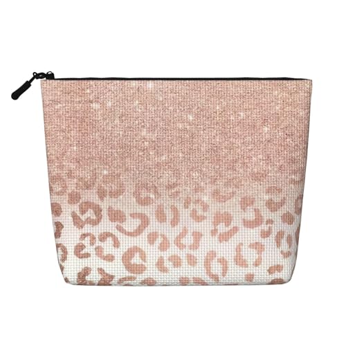 LIXLZH Kosmetiktasche mit rotgoldenem Glitzer-Aufdruck, tragbar, einlagig, Make-up-Organizer mit Reißverschluss, Schwarz, Einheitsgröße, Schwarz, Einheitsgröße, Schwarz , Einheitsgröße LIXLZH Kosmetiktasche mit rotgoldenem Glitzer-Aufdruck, tragbar, einlagig, Make-up-Organizer mit Reißverschluss, Schwarz, Einheitsgröße, Schwarz, Einheitsgröße, Schwarz , Einheitsgröße von LIXLZH