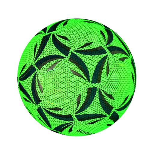 LIXQQS Hochleistungs-Fußball Größe 5, Reflektierend & Anpassbar, Ideal für Indoor und Outdoor-Spiele, Maschinengenäht, für Jedes Wetter Geeignet, Anpassbares Logo, Durchmesser 21 cm (Color : Green) von LIXQQS