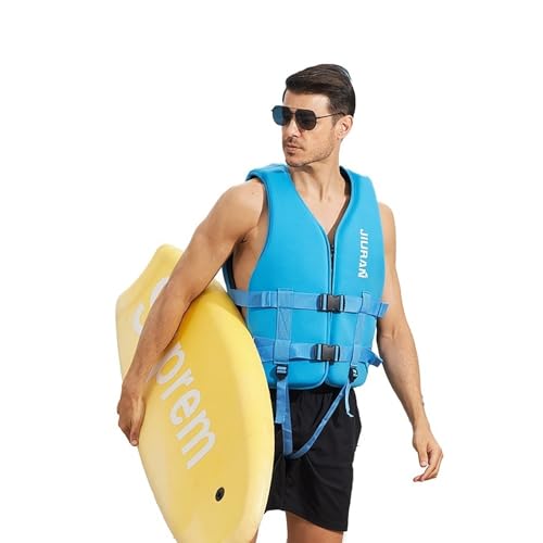 Schwimmweste für Erwachsene Jugendliche Kinder Unisex Verstellbare Hohe Auftriebshilfe mit Sicherheitsgurten für Paddleboarding Kajakfahren Angeln Segeln Rettungsweste 20-110kg CE-Zertifiziert(Color:B von LIXQQS