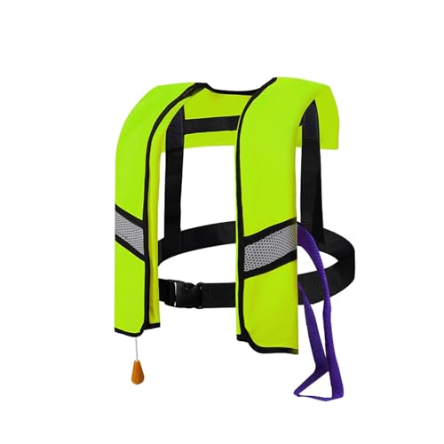 Schwimmweste für Erwachsene & Kinder Automatische Aufblasbare Rettungsweste mit Reflektierenden Streifen & Notfallpfeife CE Zertifiziert Auftriebshilfe für Bootfahren Angeln Wassersport(Color:Fluoresc von LIXQQS