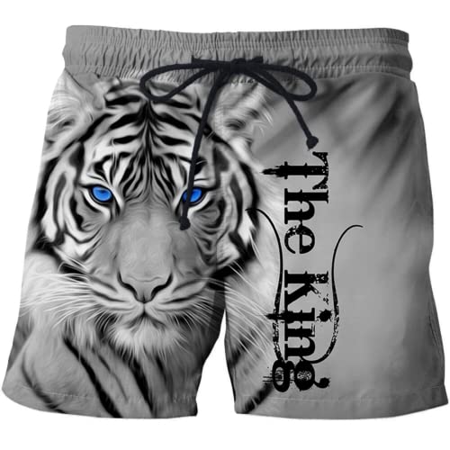 Tiger Shorts Jungen Badehose Herren Kurze Hosen Tiger Lustig 3D Druck Sommer Badeshorts Trocknend Und Atmungsaktiv (Tiger 1,5XL) von LIYIMING