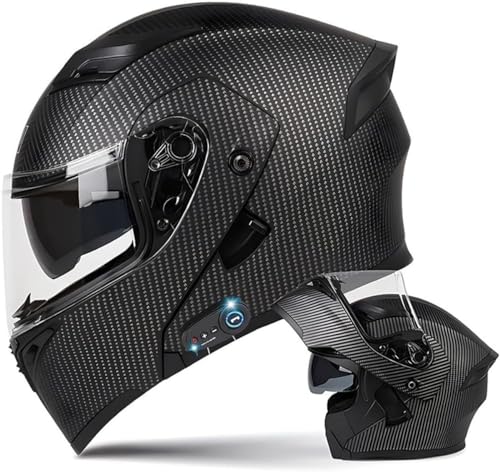 Modularer Bluetooth-Motorradhelm, modular, integriert, ECE-geprüft, mit doppeltem Visier für Erwachsene, Männer, Frauen, modularer Helm, mit DOT-Zertifizierung, L (60-61 cm) von LIYYSOU