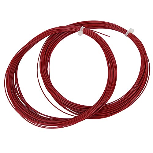 2 Stück wartungsfähige, 10 m Lange, hochflexible Badminton-Saitenlinien für Trainingsschläger und Schläger, hergestellt aus hochwertigem Multifilament-Material (Rot) von LIZEALUCKY