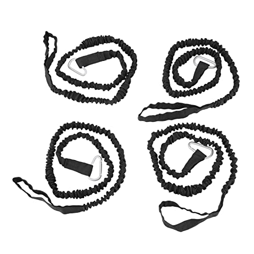 LIZEALUCKY 4 Stück Kajak-Paddel-Seil, super dehnbar, Anti-Verlust, tragbare Nylon-Kanu-Paddel-Leine zum Driften, Surfen (Black) von LIZEALUCKY