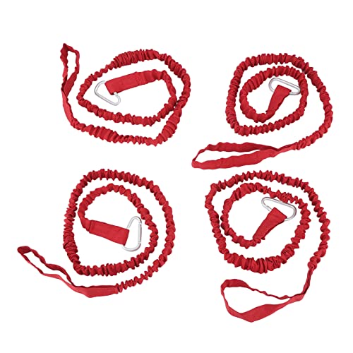 LIZEALUCKY 4 Stück Kajak-Paddel-Seil, super dehnbar, Anti-Verlust, tragbare Nylon-Kanu-Paddel-Leine zum Driften, Surfen (Red) von LIZEALUCKY
