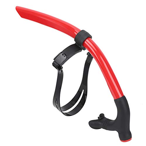 LIZEALUCKY Schwimmschnorchel, Schnorchelausrüstung für Erwachsene Schwimmer, in der Mitte montiertes, Komfortables Silikon-Mundstück-Spülventil für das Schnorchel-Tauchtraining (Rot) von LIZEALUCKY
