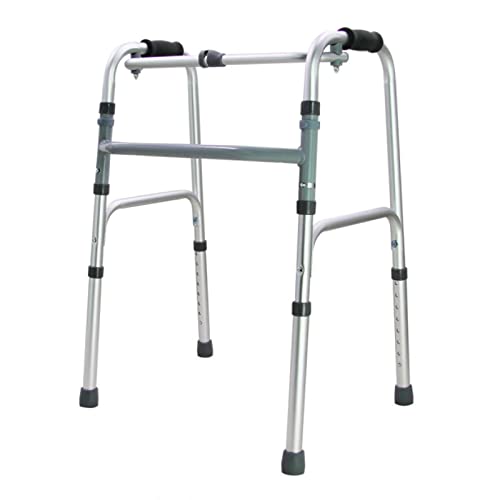 Gehgestell für ältere Menschen mit Behinderungen, höhenverstellbar und zusammenklappbar, Gehhilfe aus Aluminiumlegierung für ältere Menschen, 8 Löcher, mattsilberner Stern des Lichts von LIsIHa