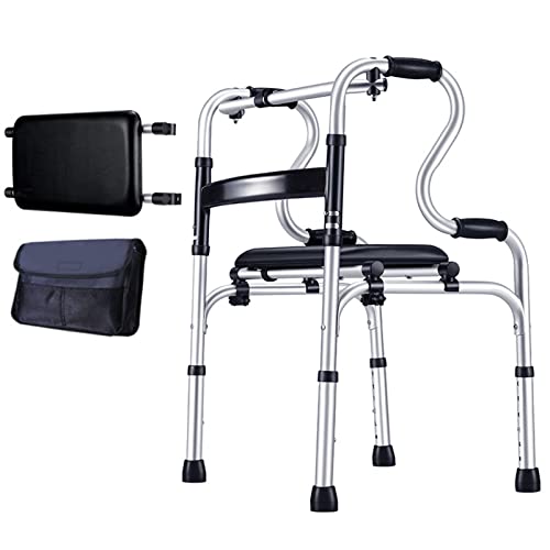 Klappbarer Gehhilfe für Senioren, leichte Mobilitätshilfe mit Griffen für Behinderte, höhenverstellbarer Gehhilfe für ältere Menschen mit Sitz, C Star of Light von LIsIHa