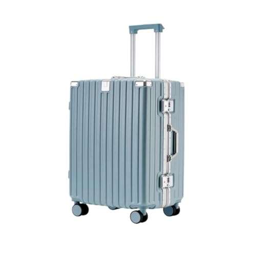 LJSPTU Koffer Aluminiumrahmen-Koffer, multifunktionaler Trolley-Koffer, Universalräder, 20-Zoll-Koffer for Männer und Frauen Suitcase (Color : Blue, Size : 20in) von LJSPTU