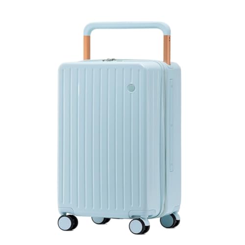 LJSPTU Koffer Breiter Trolley-Koffer, Passwort-Koffer for Damen, 20-Zoll-Herrenkoffer mit Universalrad, Trolley-Koffer Suitcase (Color : Blue, Size : 24in) von LJSPTU