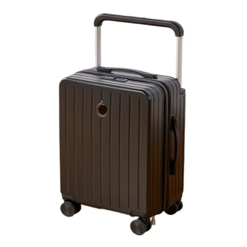 LJSPTU Koffer Breites Trolley-Gepäck for Herren und Damen, 20-Zoll-Boarding-Koffer, Neue geräuschlose Universal-Radgepäck-Codebox Suitcase (Color : Black, Size : 24in) von LJSPTU