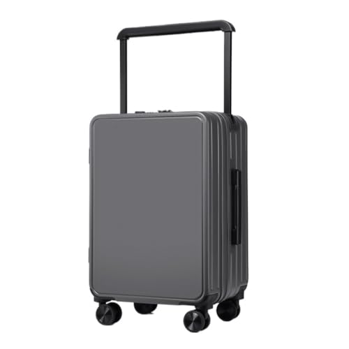 LJSPTU Koffer Doppelt vorne in der Mitte breiter Trolley-Koffer for Damen und Herren, Passwort-Koffer, Business-Boarding-Koffer Suitcase (Color : Gray, Size : 26in) von LJSPTU