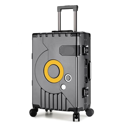 LJSPTU Koffer Herren- und Damenkoffer, Ins-Trolley-Koffer, Universal-Rad-Boarding-Koffer, Gepäck, Passwort, Ledertasche Suitcase (Color : Gray, Size : 20in) von LJSPTU