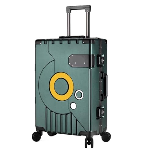 LJSPTU Koffer Herren- und Damenkoffer, Ins-Trolley-Koffer, Universal-Rad-Boarding-Koffer, Gepäck, Passwort, Ledertasche Suitcase (Color : Green, Size : 20in) von LJSPTU