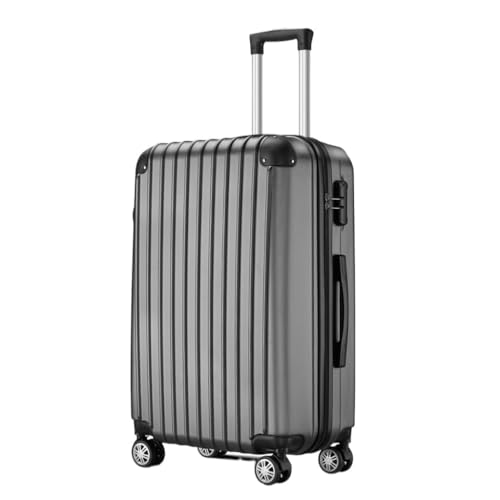 LJSPTU Koffer Koffer mit Frontöffnung, geräuschloser Universal-Rollen-Boarding-Koffer, 24-Zoll-Trolley-Koffer mit Passwortschloss Suitcase (Color : Gray, Size : 20in) von LJSPTU
