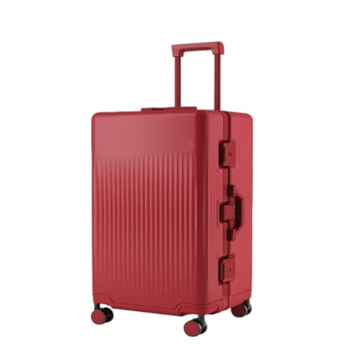LJSPTU Koffer Multifunktionaler Sport-Trolley, 28-Zoll-Universalrad-Koffer, Passwort-Koffer mit Aluminiumrahmen Suitcase (Color : Red, Size : 28in) von LJSPTU
