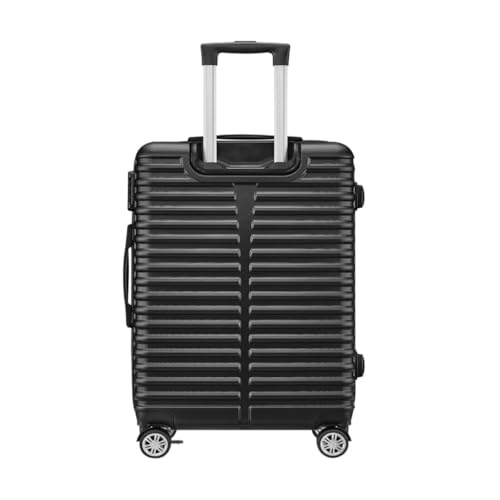 LJSPTU Koffer Trolley-Koffer mit Aluminiumrahmen, Universalräder, 24-Zoll-Trolley-Koffer, 26-Zoll-Koffer for Männer und Frauen Suitcase (Color : Black, Size : 20in) von LJSPTU