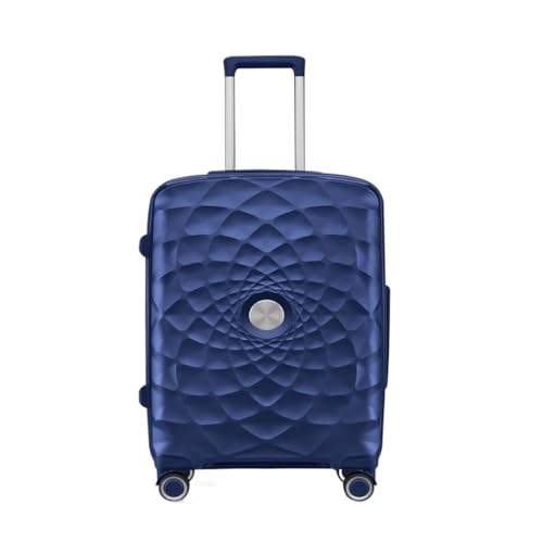 LJSPTU Koffer Trolley-Koffer mit Aluminiumrahmen, Universalräder, 24-Zoll-Trolley-Koffer, 26-Zoll-Koffer for Männer und Frauen Suitcase (Color : Blue, Size : 24in) von LJSPTU