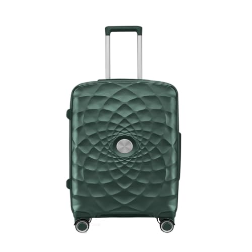 LJSPTU Koffer Trolley-Koffer mit Aluminiumrahmen, Universalräder, 24-Zoll-Trolley-Koffer, 26-Zoll-Koffer for Männer und Frauen Suitcase (Color : Green, Size : 28in) von LJSPTU