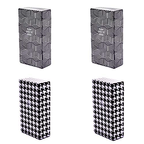 4 x Zigarettenbox 100 mm Zigaretten Cube & Pepi King Size Kunststoff schwarz/Weiss - LK Trend & Style von LK Trend & Style