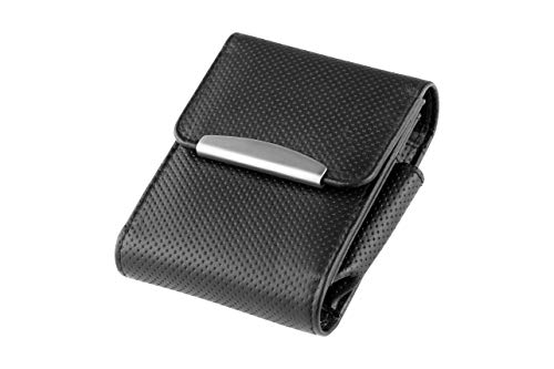 Packungsetui Florenz Leder für Zigarettenschachteln 2 Magnetknöpfe Zigarettenbox mit Feuerzeugfach - LK Trend & Style (Schwarz für Packung XL (25er)) von LK Trend & Style
