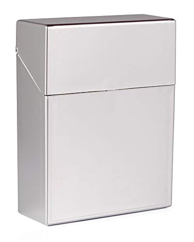 Zigarettenbox XL metallic für 25 Zigaretten Etui Kunststoff (Silber) von LK Trend & Style