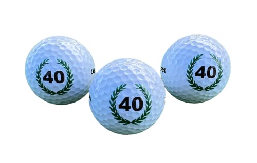 LL-Golf ® 3er Set 40 er Geburtstag Golfbälle mit Happy Birthday Motiv in Geschenkbox/Geburtstagsgeschenk Golf/Golfgeschenk Geschenk Geschenkidee von LL-Golf